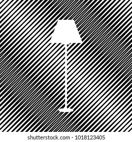 Lamp simple sign. Vector. Icon. Hole in moire background.