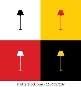 Lamp simple sign. Vector. Icons of german flag on corresponding colors as background.