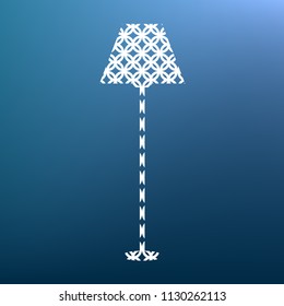 Lamp simple sign. Vector. White textured icon at lapis lazuli gradient background.