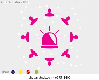 lamp, siren, people, icon vector illustration eps10