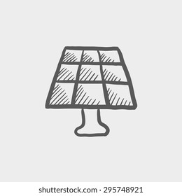 Lamp sketch icon for web and mobile. Hand drawn vector dark grey icon on light grey background.