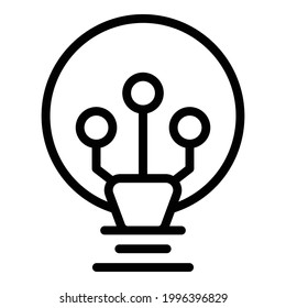Lamp smart lightbulb icon. Outline Lamp smart lightbulb vector icon for web design isolated on white background