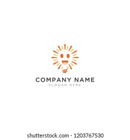 Lamp smile Logo Template Design Vector, Emblem, Design Concept, Creative Symbol, Icon
