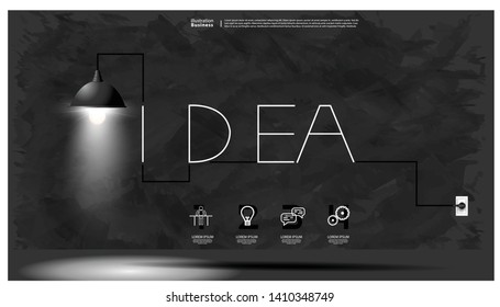 lamp spot light - text idea -  icon business  - infographic template - Creativity modern Idea and Concept illustration.