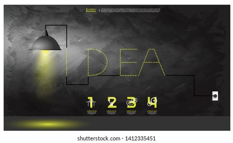 lamp spot light - text idea -  icon business  - infographic template - Creativity modern Idea and Concept illustration.