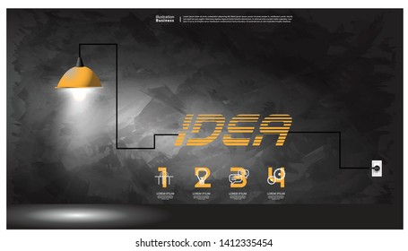 lamp spot light - text idea -  icon business  - infographic template - Creativity modern Idea and Concept illustration.