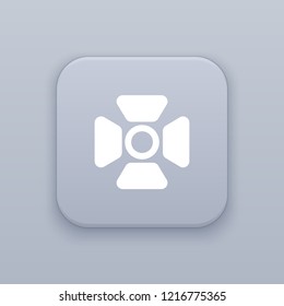 Lamp, spotlight button, best vector on a gray background