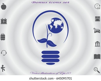 Lamp sprout eco, icon, vector illustration eps10