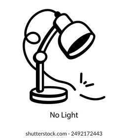 Soporte de lámpara sin luz, icono de garabato 