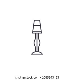 lamp stand vector line icon, sign, illustration on background, editable strokes