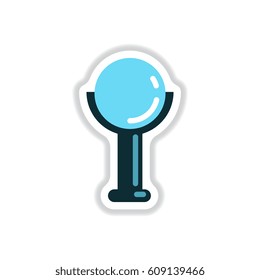 lamp street, electricity industry, modern street light in paper sticker style