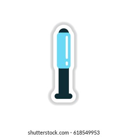 lamp street, electricity industry, modern street light in paper sticker style