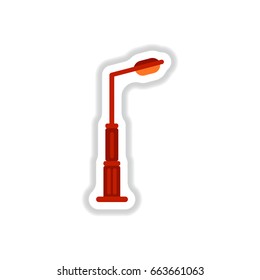 lamp street, electricity industry in paper sticker style