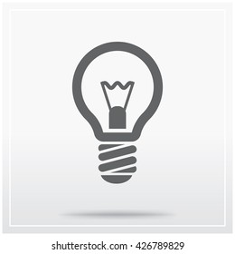 Lamp. Symbol for idea or good solution. Flat icon of lamp. Vector Illustration