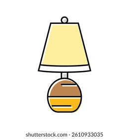 lamp table bedroom interior color icon vector. lamp table bedroom interior sign. isolated symbol illustration