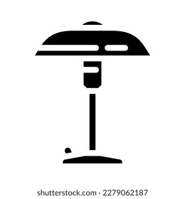 Lampentisch Schlafzimmer Innere Glyphsymbol Vektorgrafik. Lampenschlafzimmer-Innenschild. einzelne Symbolillustration