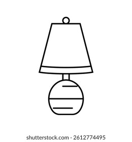 lamp table bedroom interior line icon vector. lamp table bedroom interior sign. isolated contour symbol black illustration