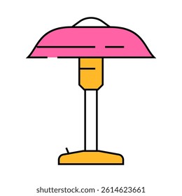 lamp table bedroom interior line icon vector. lamp table bedroom interior sign. isolated symbol illustration