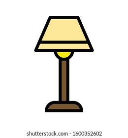 Lamp table with colour outline icon vector illustration logo template for many purpose