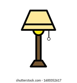 Lamp table with colour outline icon vector illustration logo template for many purpose