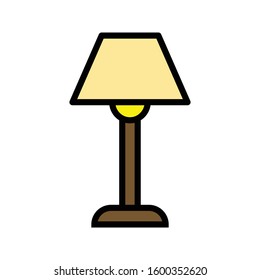 Lamp table with colour outline icon vector illustration logo template for many purpose