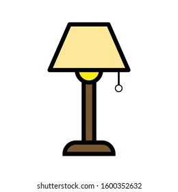 Lamp table with colour outline icon vector illustration logo template for many purpose