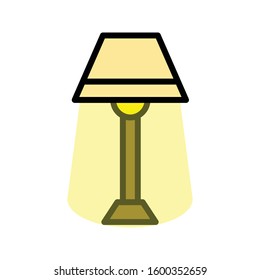 Lamp table with colour outline icon vector illustration logo template for many purpose