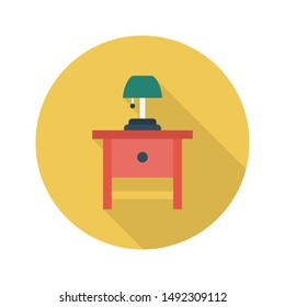 lamp table glyph flat vector icon