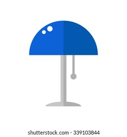 Lamp. Table lamp isolated icon on white background. Office lamp. Classic lamp for home interior. Flat style vector illustration. 