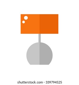 Lamp. Table lamp isolated icon on white background. Bedside lamp. Flat style vector illustration. 