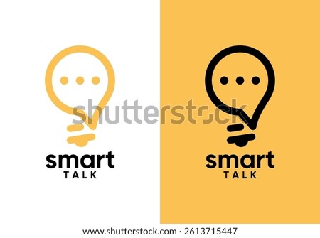 lamp talk bubble logo. energy smart idea symbol vector design concept