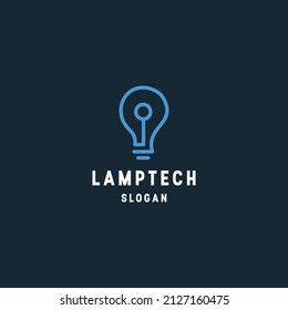Plantilla de diseño de iconos de logotipo de tecnología de la lámpara