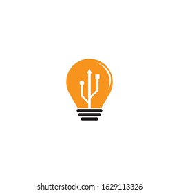 Lamp tech logo template icon design