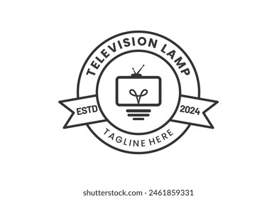 Lamp television Modern Flat Unique logo template and Minimalist television bulb logo template design