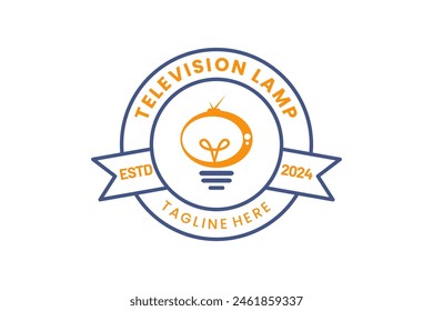 Lamp television Modern Flat Unique logo template and Minimalist television bulb logo template design