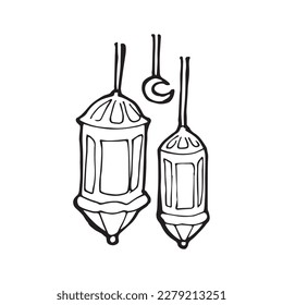 Lampe Dieses Design eignet sich für das Ramadan-Thema.Ein einfaches flaches Vektordesign.
