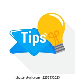 lamp and tips lettering vector backgorund design