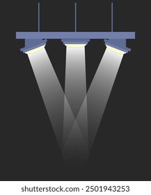 Una lámpara con luz blanca transparente sobre un fondo separado. Una lámpara para el interior, iluminación. Vector.
