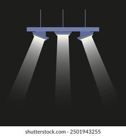 A lamp with transparent white light on a separate background. A lamp for the interior, lighting. Vector.