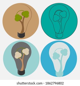lamp. tree. art. icon. logo. stock vector. illustration.