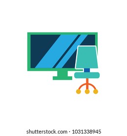 Lamp Tv Logo Icon Design
