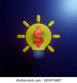 Lamp to use me template and presentation focusing on the luminous idea concept