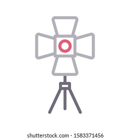 lamp vector color line icon 