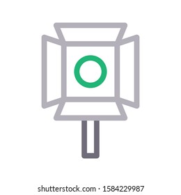 lamp vector color line icon 