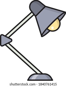 lamp vector colour line icon 