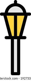 lamp vector colour line icon