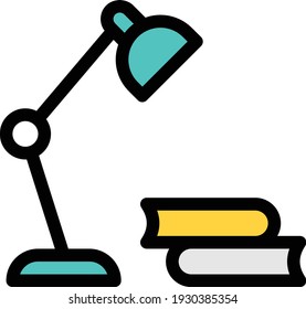 icono de línea de color de vector de lámpara