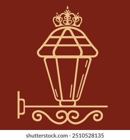 Lamp vector with crown on it.