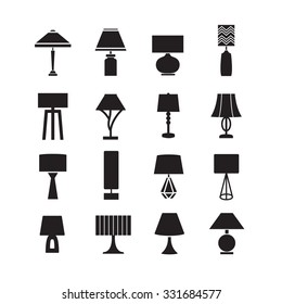 lamp vector, desk lamp,table lamp, decorate lamp icon set