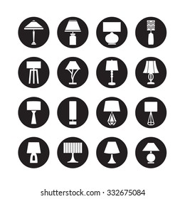 lamp vector, desk lamp,table lamp, decorate lamp icon set